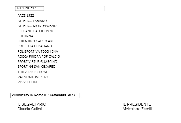 Campionato Regionale Under 19 Girone E