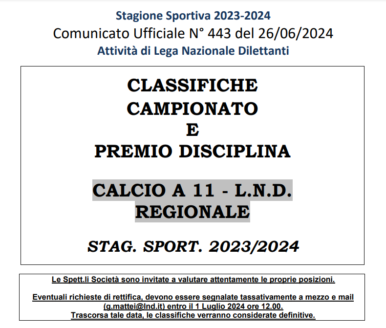 Campionato e Premio Disciplina