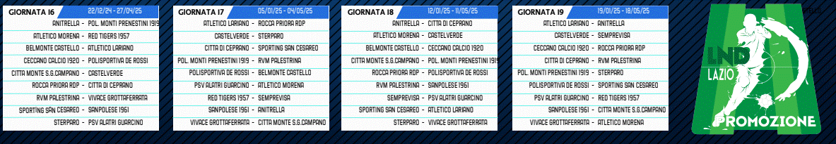 Promozione Lazio Girone D calendario