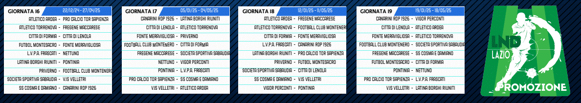 Promozione Lazio calendario Girone C